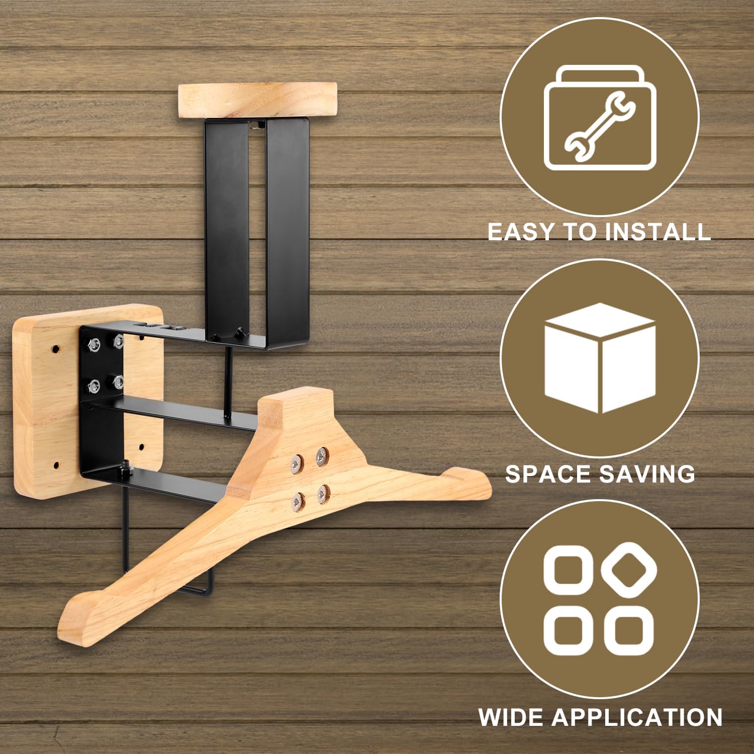 Motorcycle Gear Wall Mount - ​ Motorhelmhouder Wandmontage Houten Hanger Haak