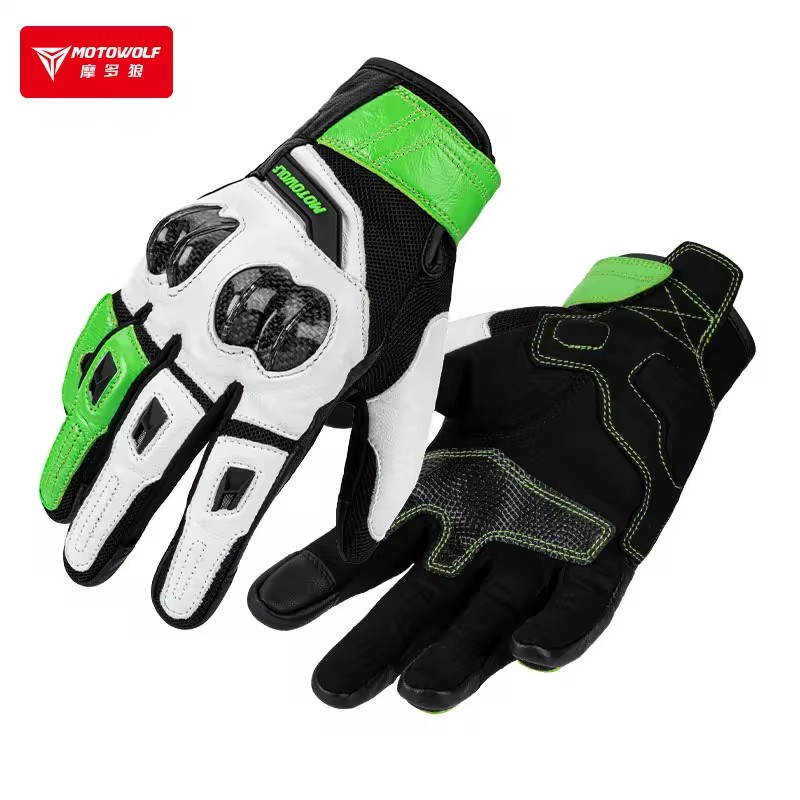 Motorcycle Gear Clearance - Motorhandschoenen Zwart Racing Echt Leer Motor