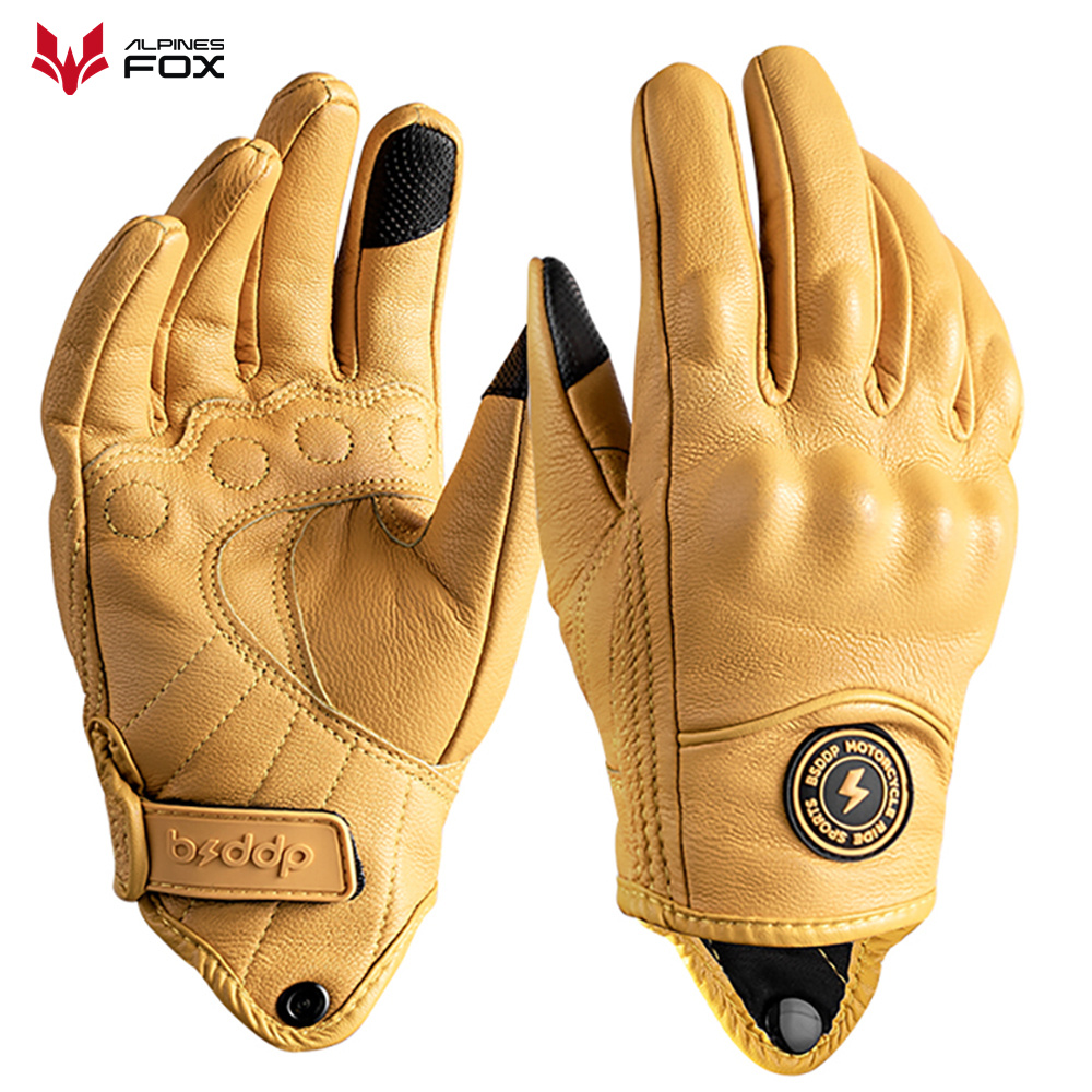 Motorcycle Gear Fox - Retro lederen motorhandschoenen Vintage heren dames