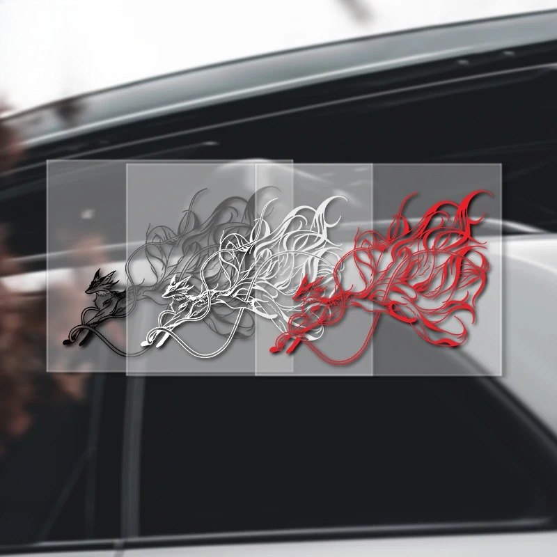 Motorcycle Gear Fox - Negenstaartige Vos Auto Sticker Krasbescherming Decal